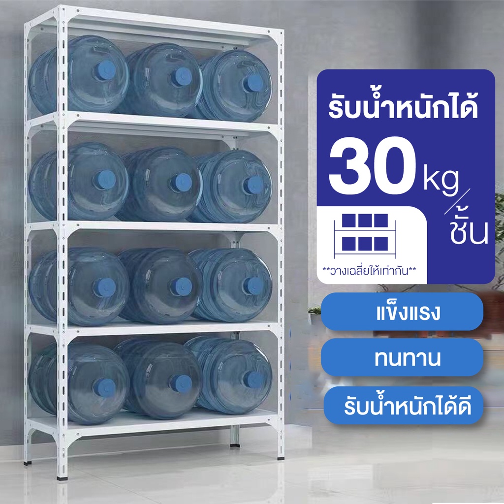 ชั้นเหล็กวางของอเนกประสงค์-warehouse-shelf-สีดำ-3-4-5-ชั้น-เหล็กเคลือบสี-ไม่เป็นสนิม