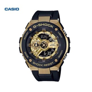 Casio G-Shock นาฬิกาข้อมือผู้ชาย สายเรซิ่น รุ่น GST-400G-1A9 - สีดำ/ทอง