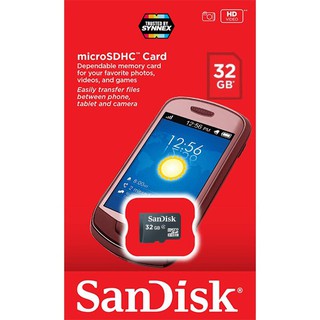 สินค้า Sandisk microSDHC Class4 32GB Memory Card (SDSDQM_032G_B35) เมมโมรี่ การ์ด แซนดิส ใส่ เครื่องเล่น MP3 โทรศัพท์ Andriod