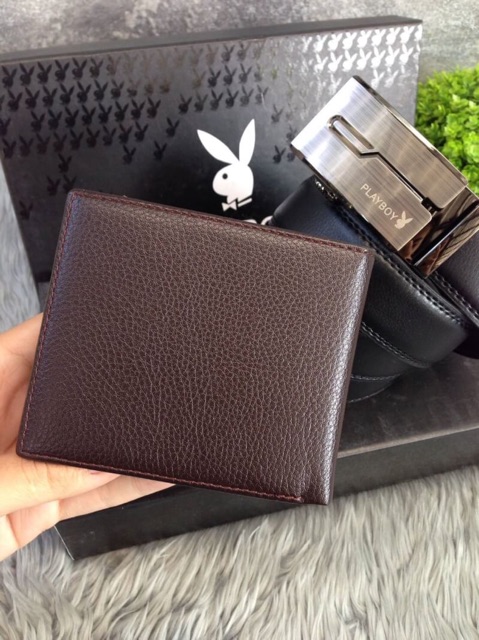 playboy-leather-belt-amp-wallet-value-pack-oem-factory-เข็มขัดหนัง-กระเป๋าสตางค์หนังแท้