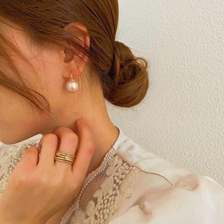Korean pink pearl earring