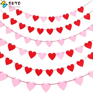ภาพหน้าปกสินค้าSUYOU Decor Valentines Day Decoration Supplies Anniversary Heart Banner Wedding Party DIY Felt Valentine\'s Day Heart Garland/Multicolor ที่เกี่ยวข้อง