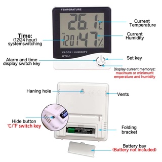 ภาพขนาดย่อของภาพหน้าปกสินค้าGion- เครื่องวัดอุณหภูมิและความชื้นในอากาศ แบบดิจิตอล Digital Thermometer Hygrometer HTC-1 จากร้าน gion_intertrade บน Shopee