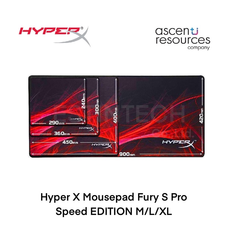 MOUSEPAD (แผ่นรองเมาส์) HyperX Fury S PRO SPEED EDITION M / L / XL ของ ...