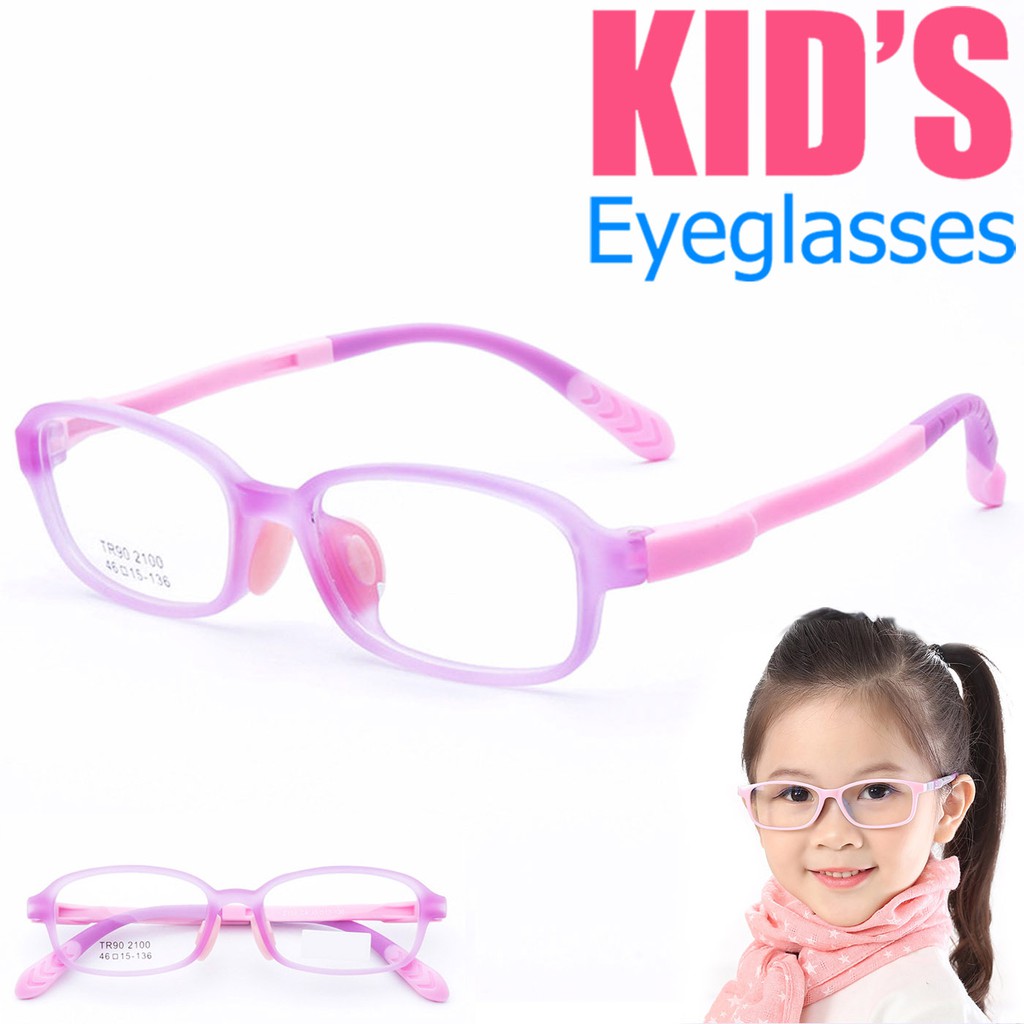 korea-แว่นตาแฟชั่นเด็ก-แว่นตาเด็ก-รุ่น-2100-c-4-สีชมพู-ขาข้อต่อ-วัสดุ-tr-90-สำหรับตัดเลนส์-เบาสวมไส่สบาย