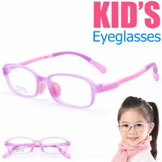 KOREA แว่นตาแฟชั่นเด็ก แว่นตาเด็ก รุ่น 2100 C-4 สีชมพู ขาข้อต่อ วัสดุ TR-90 (สำหรับตัดเลนส์) เบาสวมไส่สบาย