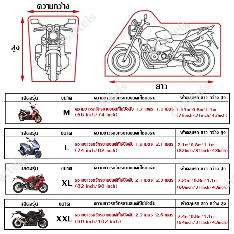 ภาพหน้าปกสินค้าผ้าคลุมรถมอเตอร์ไซค์ ผ้าคลุมบิ๊กไบค์ ผ้าคลุมจักรยานยนต์ ผ้าคลุมรถ ป้องกันแสง UV ป้องกันน้ำ ป้องกันฝุ่น กันแดด กันฝน100% จากร้าน chattels บน Shopee