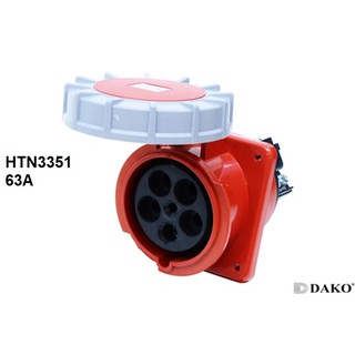 "Dako" Power Plug (เพาเวอร์ปลั๊ก) รุ่น HTN3351 63A 380V-415V 5Pin IP67 ตัวเมีย แบบติดฝั่งเฉียง