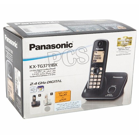 ภาพสินค้าTG3711 TG3712 TG3721 Panasonic KX-TG3711 โทรศัพท์ไร้lสาย 2.4GHz. สีดำ/เงิน โทรศัพท์บ้าน ออฟฟิศ คอนโด จากร้าน pcssolution บน Shopee ภาพที่ 1