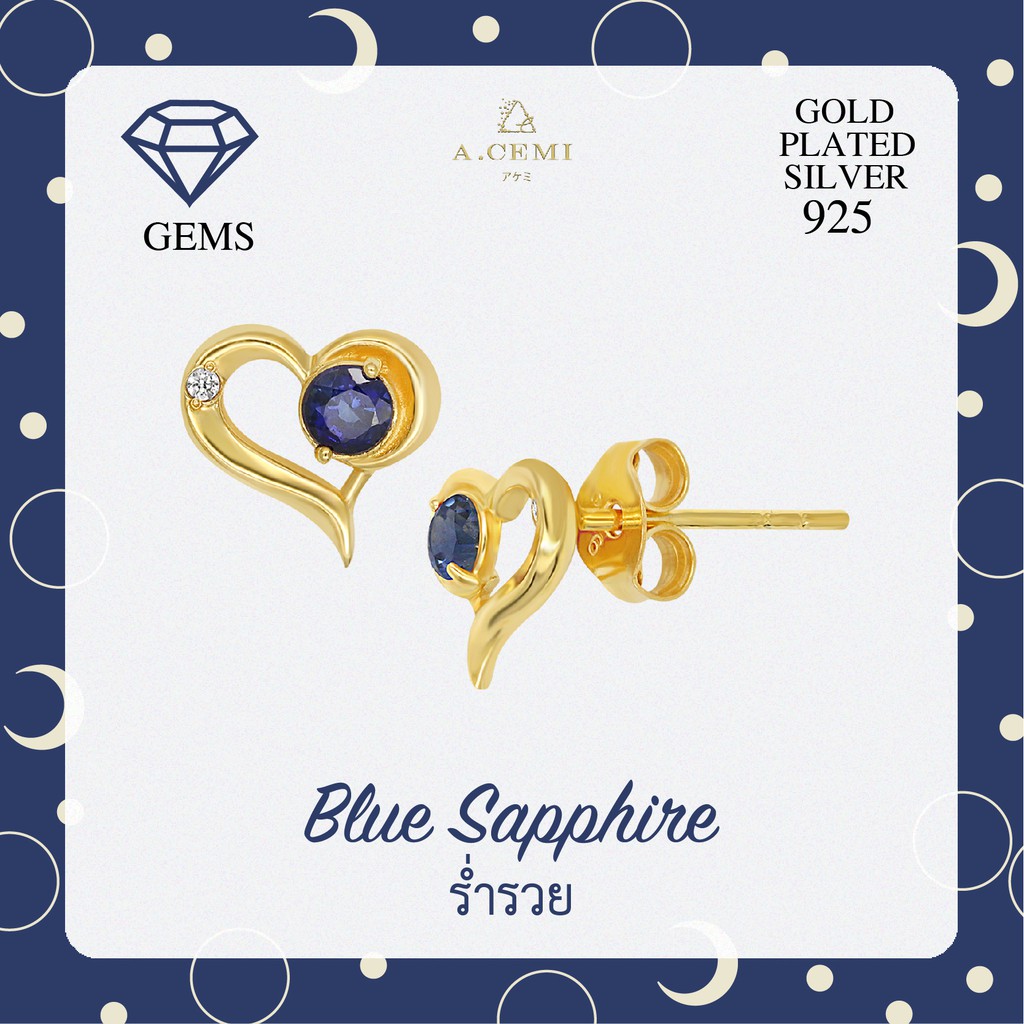 a-cemi-พลอยแท้-blue-sapphire-september-birthstone-stud-earring-พลอยแท้-ไพลิน-ต่างหูพลอยแท้-ไพลิน-ต่างหูเงินแท้-ชุบทอง