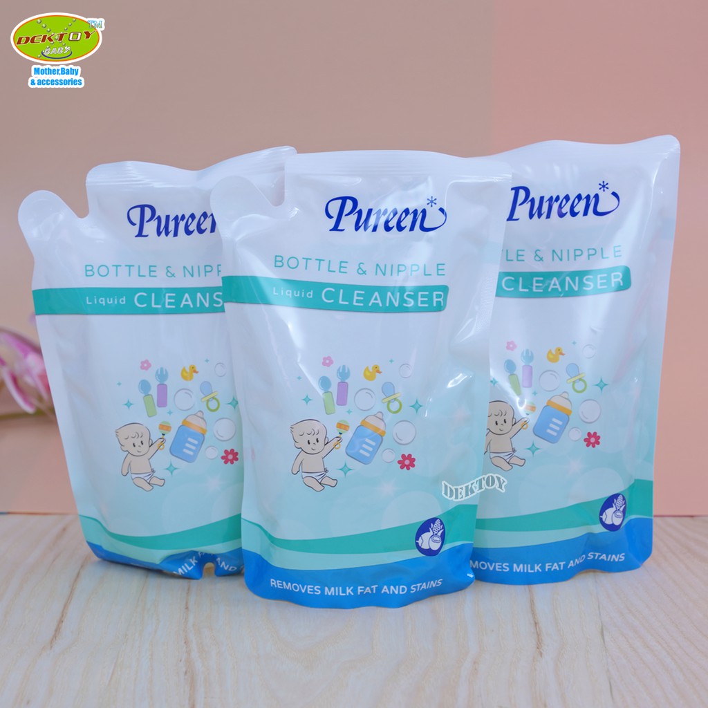 pureen-เพียวรีน-น้ำยาล้างขวดนมเพียวรีนรีฟิล-550-มล-x3-ถุง
