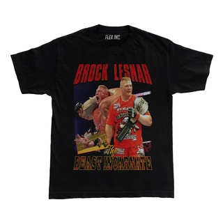 เสื้อยืดผ้าฝ้ายCOTTON เสื้อยืด พิมพ์ลาย Brock Lesnar The Beast Incarnate UFC WWE โอเวอร์ไซซ์ สไตล์วินเทจS-5XL