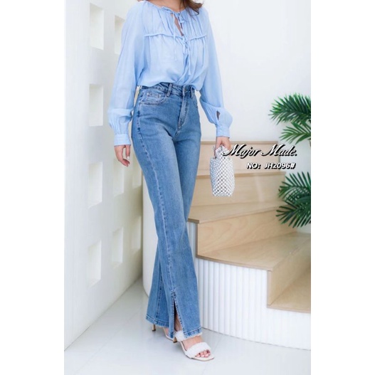 jh2096-s-xl-ยีนส์ยืดขาม้านิดๆ-jeans-house