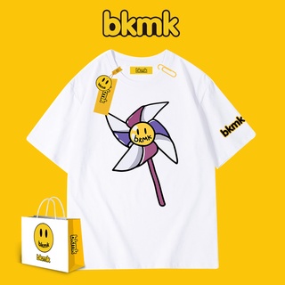 ยิ้มแขนสั้นเสื้อยืดกังหันลมน้ำยี่ห้อผู้ชายและผู้หญิงคู่วรรคเดียวกันหลวมป่าถนนสูงหมอกผ้าฝ้ายขนาดใหญ่ขนาดbfเสื้อเชิ้ตแขนสั