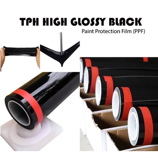 PPF FILM ฟิล์มป้องกันรอยดำเงา ฟิล์มกันรอย กันรอยรถยนต์ TPH HIGH GLOSSY BLACK กันรอยขีดข่วนดีเยี่ยม ยกม้วน 15 เมตร!!