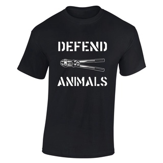 เสื้อยืดผู้ชายเสื้อยืดลําลอง แขนสั้น พิมพ์ลายสัตว์ Defend Animals Liberation Vegan คุณภาพสูง สวมใส่สบาย แฟชั่นสําหรับผู้