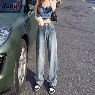 DaDulove💕 New Korean Version Ins High Waist Jeans Niche Loose Wide Leg Pants Fashion plus Size Womens Clothing