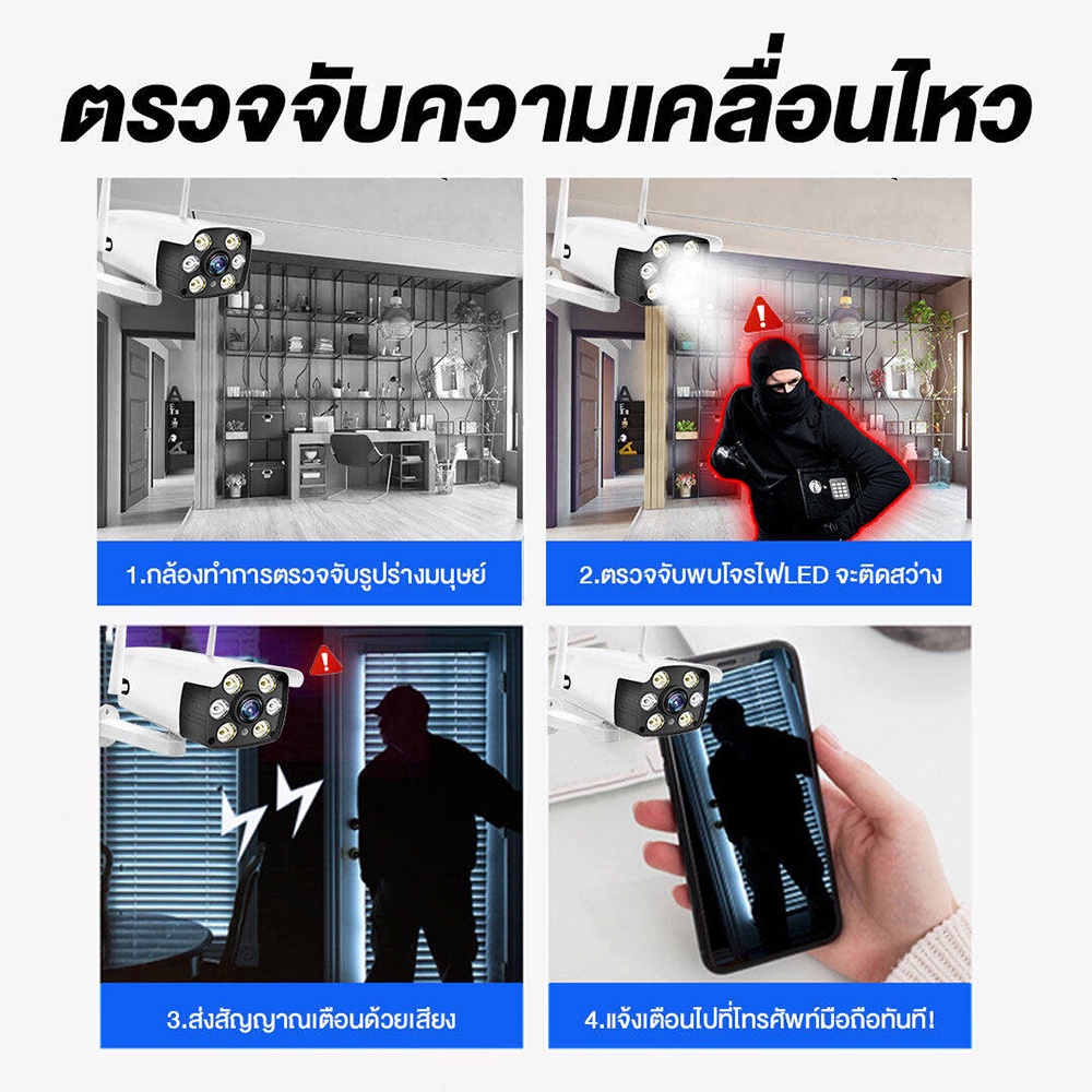 ภาพสินค้ากล้องวงจรปิดWifi กลางแจ้งไร้สาย รุ่นV380-IPC 100% ดูผ่านมือถือได้ full HD 3MP 3ล้านพิกเซล จากร้าน jx_bangkok บน Shopee ภาพที่ 4