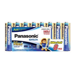 ไฟฉาย อุปกรณ์ ถ่านอัลคาไลท์ AA PANASONIC EVOLTA แพ็ก 8 ก้อน ไฟฉาย ไฟฉุกเฉิน งานระบบไฟฟ้า ALKALINE BATTERIES PANASONIC EV