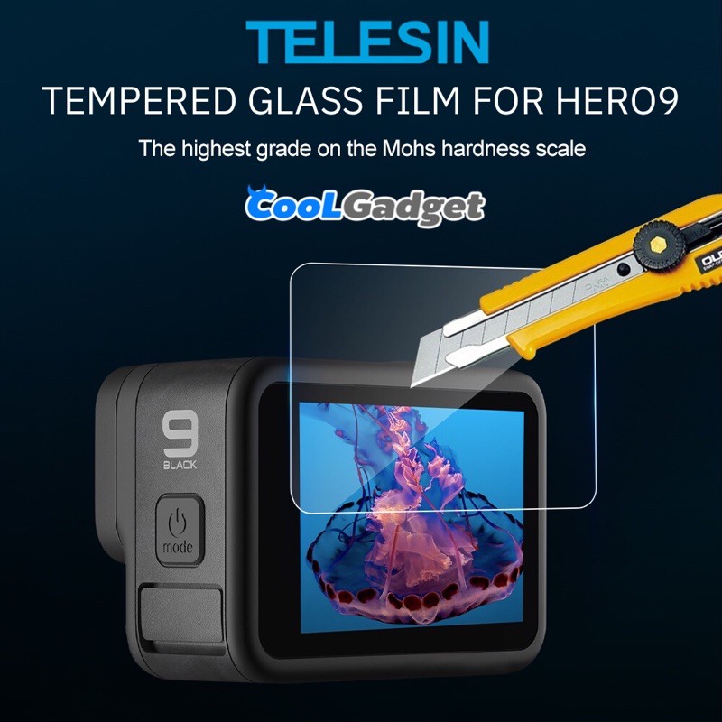 ภาพหน้าปกสินค้าTelesin Tempered Glass Film ฟิมล์กระจกนิรภัย กันรอย คุณภาพ อย่างดี สำหรับ GoPro Hero11/10/9 และ GoPro Max จากร้าน coolgadgetthailand บน Shopee