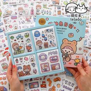 1 กล่อง 100 แผ่น Telado สติกเกอร์กระดาษญี่ปุ่น ฤดูกาลที่สอง สติกเกอร์ตกแต่งการ์ตูนน่ารัก DIY stickers