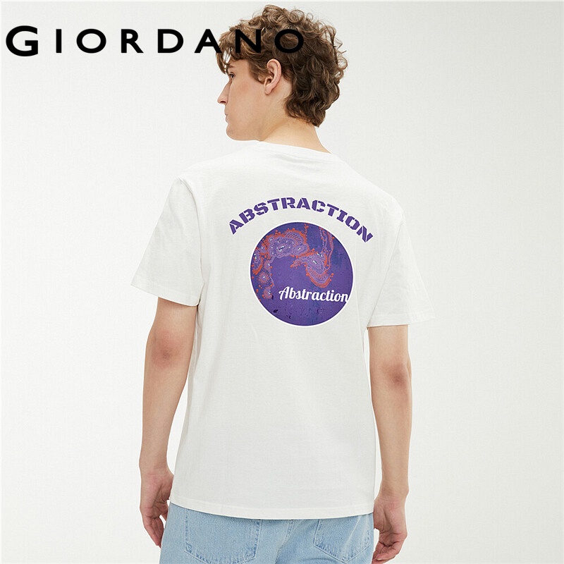 giordano-men-t-shirts-printed-cotton-t-shirts-ribbed-crewneck-short-sleeves-t-shirts-huangshouyi-series-free-shipping