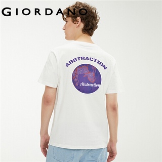 Giordano men T-Shirts Printed Cotton T-Shirts Ribbed Crewneck Short Sleeves T-Shirts HuangShouYi Series Free Shipping