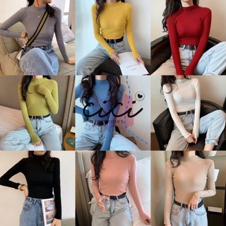 สินค้า cici(พร้อมส่ง)เสื้อไหมพรมแขนยาวคอปีน ผ้านิ่มมาก(915)