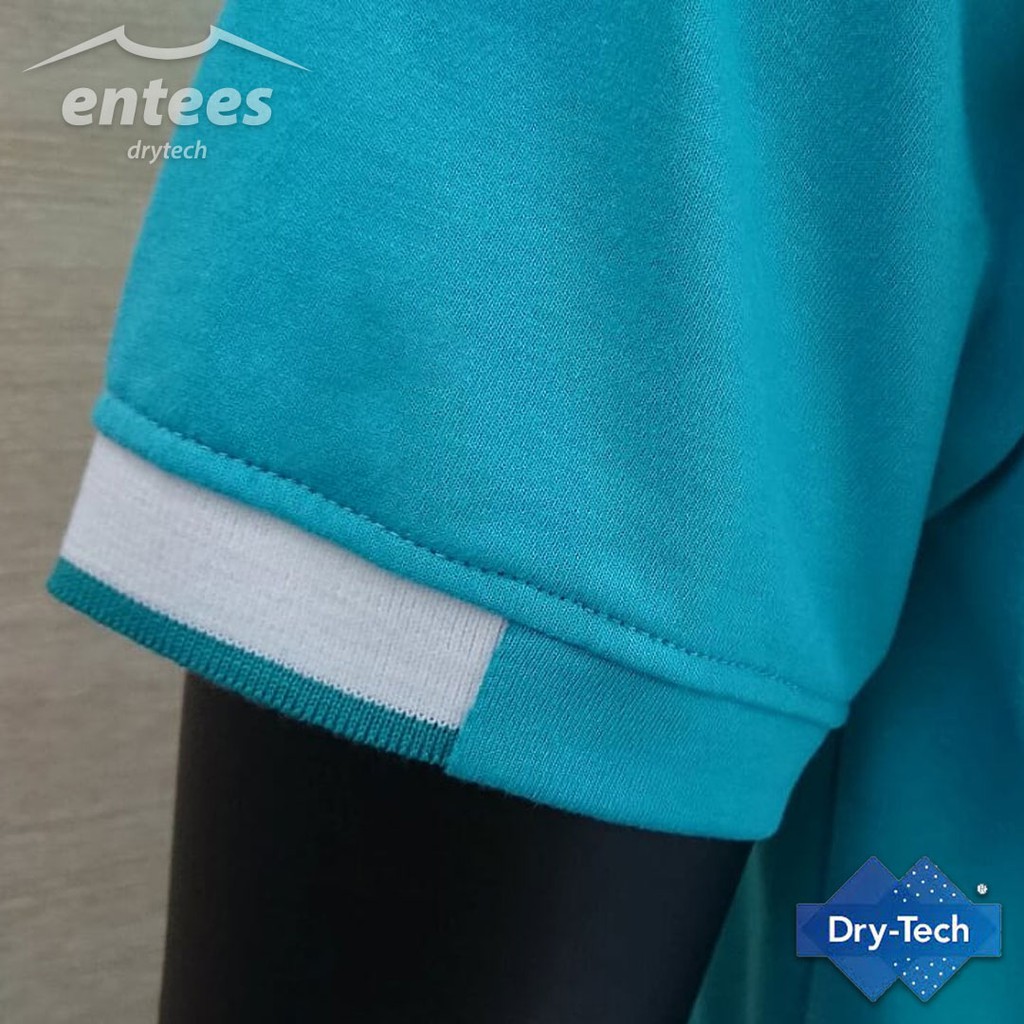 เสื้อโปโล-drytech-สีฟ้าทะเล-คอปกสีขาว-ขลิบสีฟ้าทะเล