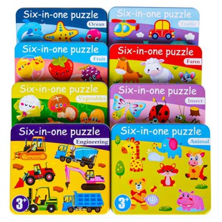 BPNP จิ๊กซอว์ คำศัพท์ Six in One Puzzle [พร้อมส่ง]🍓🍆