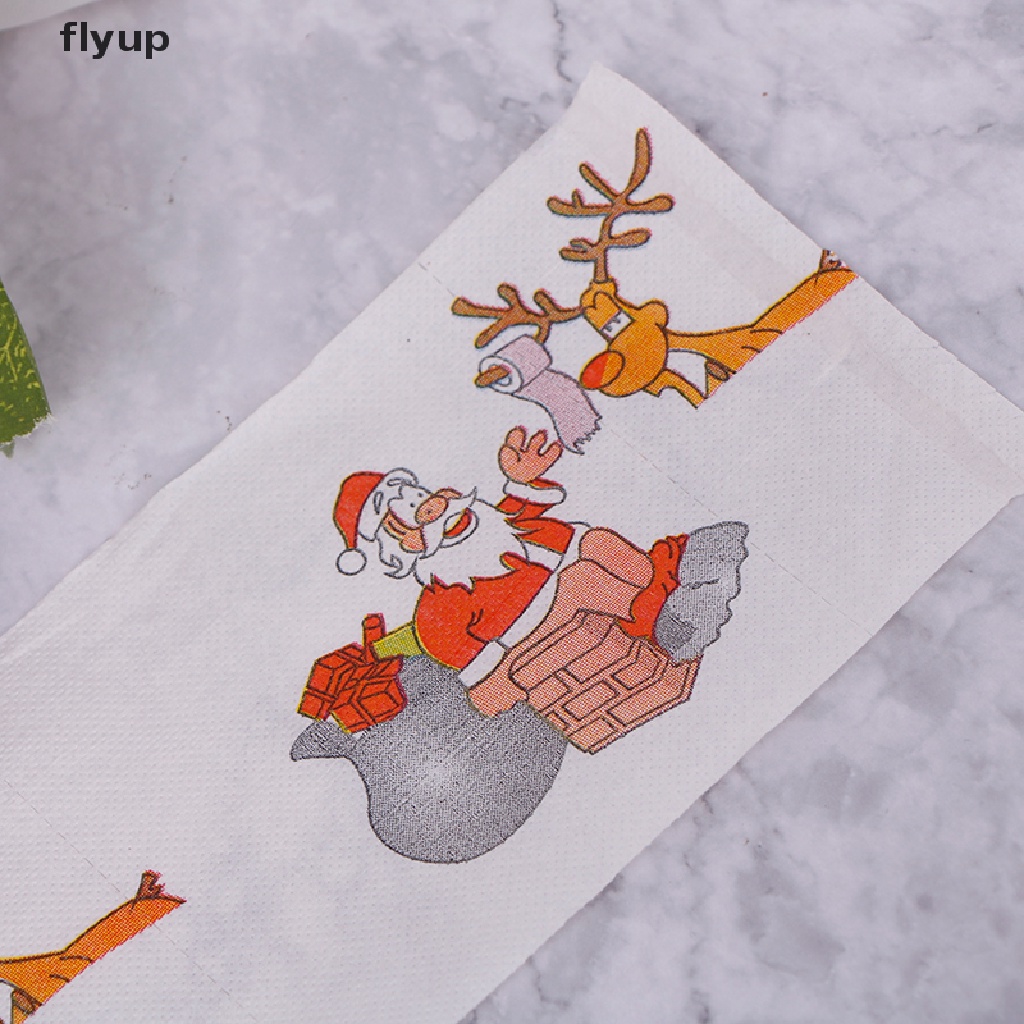 flyup-ม้วนกระดาษทิชชู่-ลายซานตาคลอส-คริสต์มาส-สําหรับตกแต่งบ้าน-ห้องน้ํา