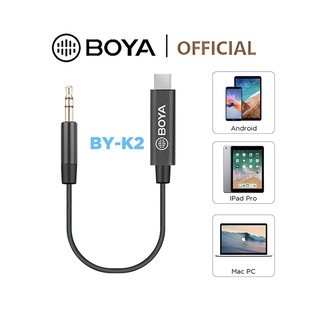 BOYA BY-K2 3.5mm TRS to Type-C Audio Adapter อะแดปเตอร์แปลงเสียง 3.5 มม. TRS (ตัวผู้) เป็น USB Type-C (ตัวผู้) สําหรับโทรศัพท์ Android iPad USB-C