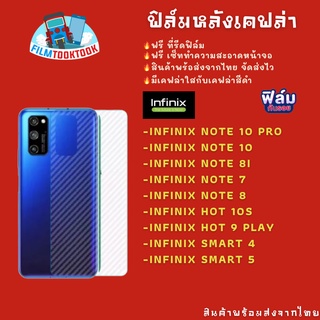 🔥มีโค้ดลด🔥 ฟิล์มหลังเคฟล่า Infinix รุ่น Note 10 Pro/Note 10/Note 8i/Note 7/Note 8/hot 10s/Hot 9 Play/Smart 4/Smart 5