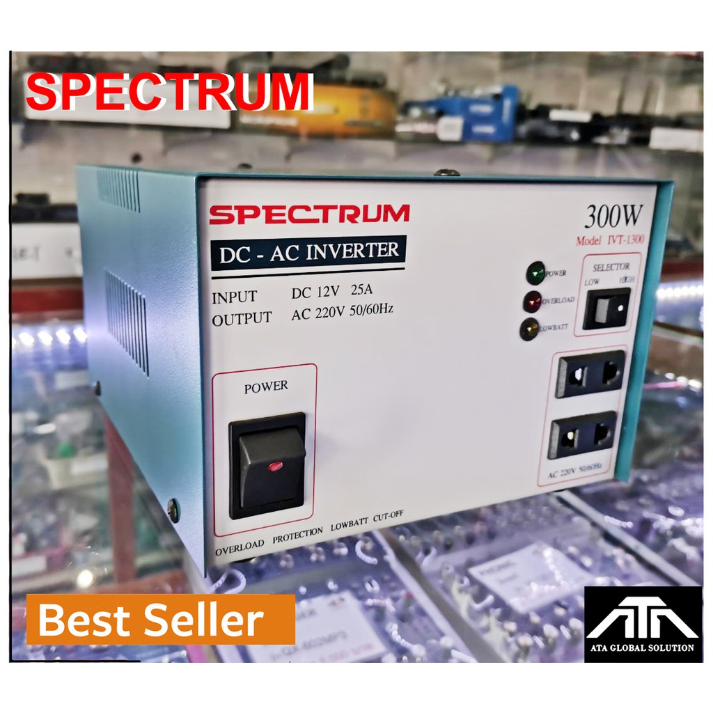 หม้อแปลง-spectrum-inverter-อินเวอร์เตอร์-หม้อแปลงไฟ-dc-12v-เป็น-220-โวลต์-300-วัตต์