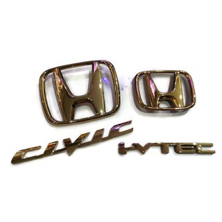 H สัญลักษณ์ Honda หน้าหลัง Civic i vtec สีทางสำหรับรถ Honda Civic ปี 2006 ถึง 2011 ทั้งหมด 1 ชุด 4 ตัว**จัดส่งไว**