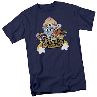 เสื้อยืดผู้ชายและผู้หญิง Cartoon Network Elmore Junior High - The Amazing World Of Gumball Adult T-Shirt The Amazing Wor