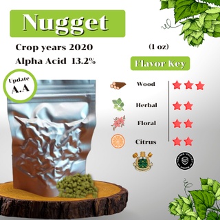 ภาพหน้าปกสินค้าNugget Hops (1oz) Crop years 2020 (บรรจุด้วยระบบสูญญากาศ) ที่เกี่ยวข้อง