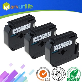 3 PCS/Lot MK221 M-K221 Black on White  Label Compatible for Brother P touch printer PT100 PT65 PT85 9mm (3/8&quot;) x 8m