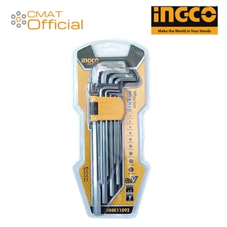 INGCO ประแจแอลหกเหลี่ยม ประแจหกเหลี่ยม 9 ชิ้น รุ่น HHK11092 ขนาด 1.5mm - 10.0mm