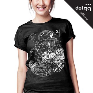 dotdotdot เสื้อยืดหญิง Concept Design ลาย No.2 (Black)