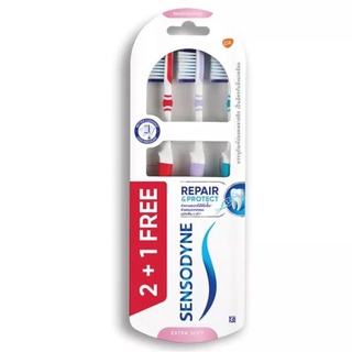 SENSODYNE REPAIR & PROTECT EXTRASOFT TOOTHBRUSH เซ็นโซดายน์ แปรงสีฟัน รีแพร์ & โพรเทคท์ (เลือกขนาด) คละสี