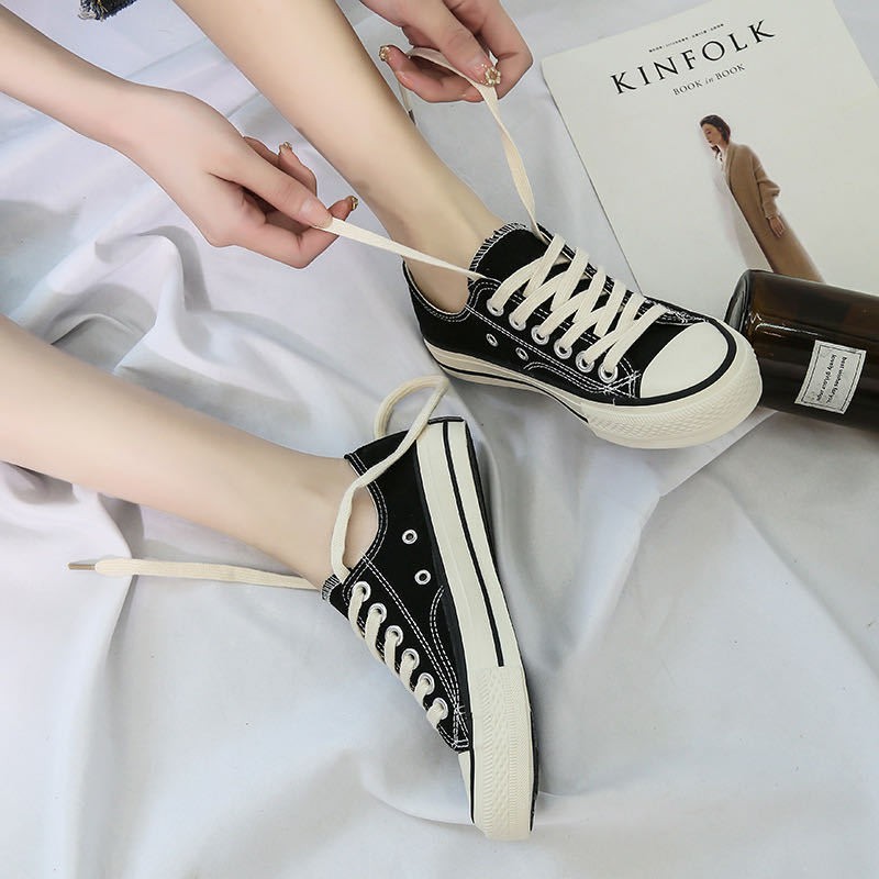 hot-sale-1970-รองเท้าผ้าใบนักเรียนหญิงเกาหลีรุ่นป่า-2020-ฤดูใบไม้ผลิและฤดูร้อนใหม่รองเท้าผ้าสีขาวย้อนยุครองเท้าผู้หญิ