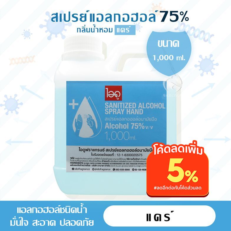 ไอดู สเปรย์แอลกอฮอล์ 75% กลิ่นน้ำหอม แคร์ – Care Alcohol Spray by ido ...