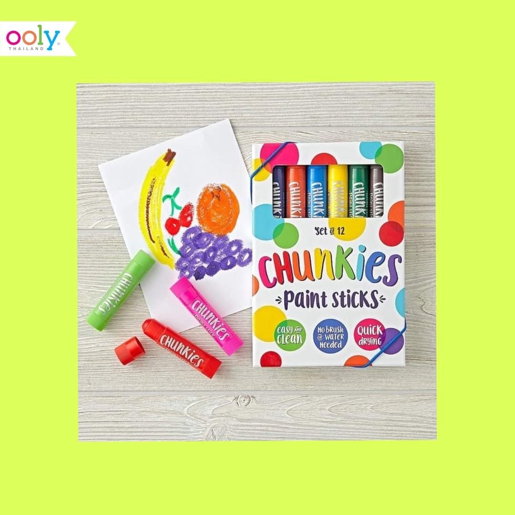 Ooly Chunkies Paint Sticks สีเทียนเเท่งใหญ่ สำหรับเด็กเล็ก 12 สี non