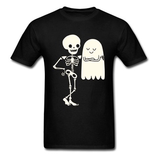 [S-5XL] เสื้อยืด พิมพ์ลายโครงกระดูกฮาโลวีน Ghost Soul สีดํา คุณภาพสูง สําหรับผู้ชาย