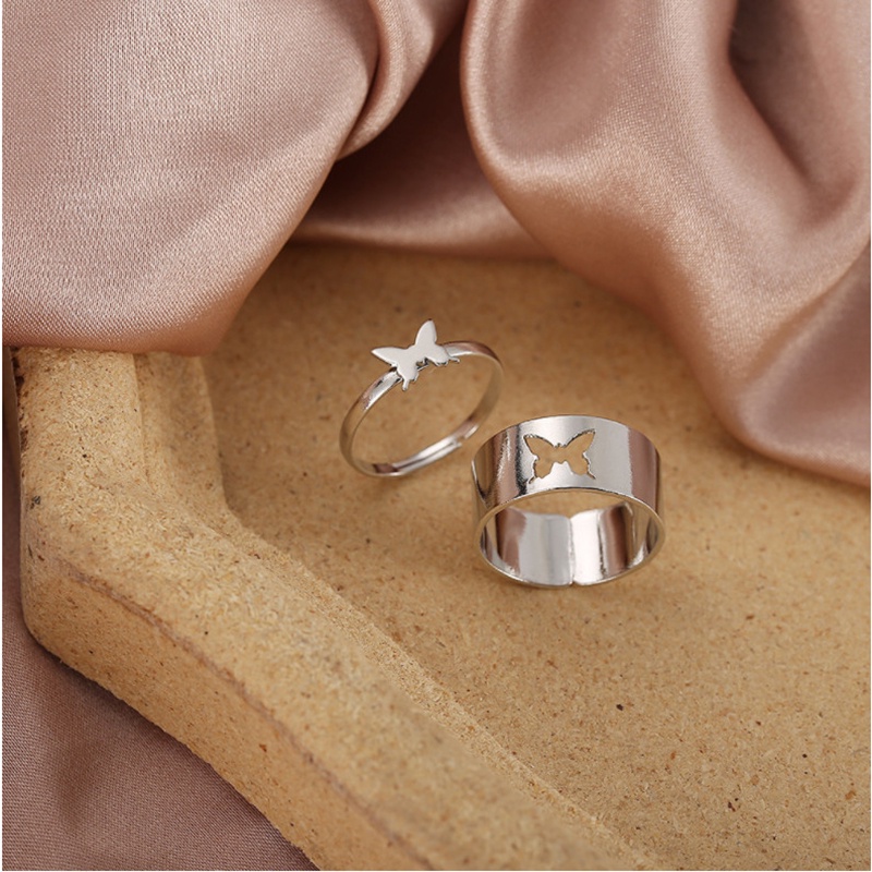 ภาพหน้าปกสินค้าแฟชั่น ผู้หญิง ชุดสองชิ้น แหวน ทอง เงิน กลวงออก ปรับได้ แหวน SJ2170