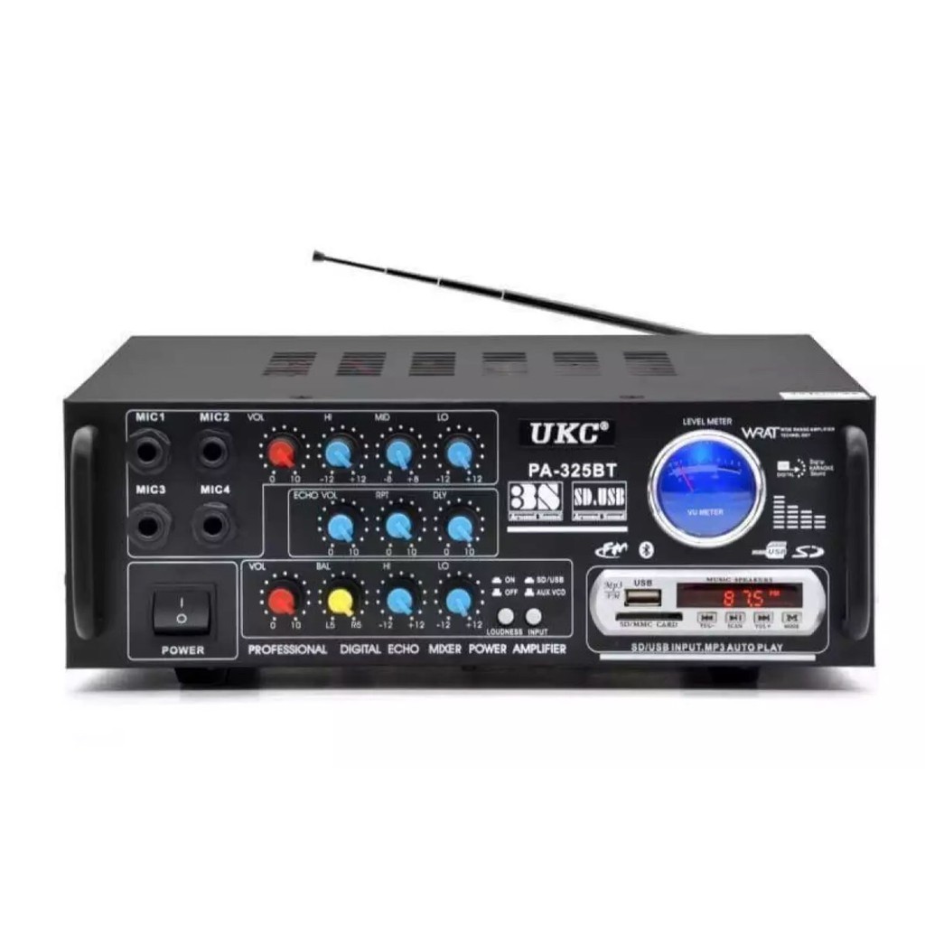 เครื่องขยายเสียง-ac-dc-mini-2x120w-stereo-power-amplifier-bluetooth-usb-fm-media-solutions-รุ่น-av-325bt-ฟรีสายสัญญาณ