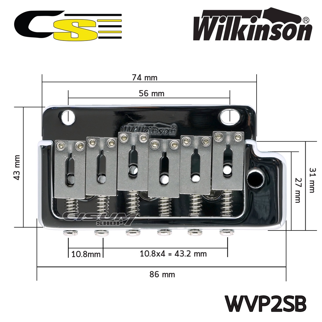 wilkinson-strat-bridgeรุ่น-wvp2sb-สะพานสายกีตาร์ไฟฟ้า-หย่องล่างกีตาร์ไฟฟ้า-ทรง-strat-แบบ-2-เสา-มีช่องใส่คันโยก