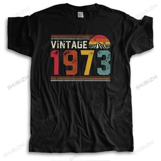 T-shirt  เสื้อยืดแขนสั้น พิมพ์ลาย RottTrendy Vintage 1973 ของขวัญวันเกิด สําหรับผู้ชาย 48 ปีS-5XL