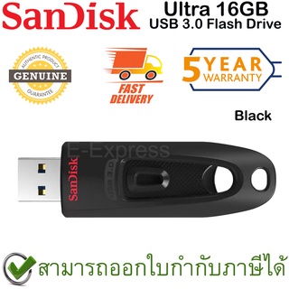 SanDisk Ultra USB 3.0 Flash Drive 16GB (Black สีดำ) ของแท้ ประกันศูนย์ 5ปี